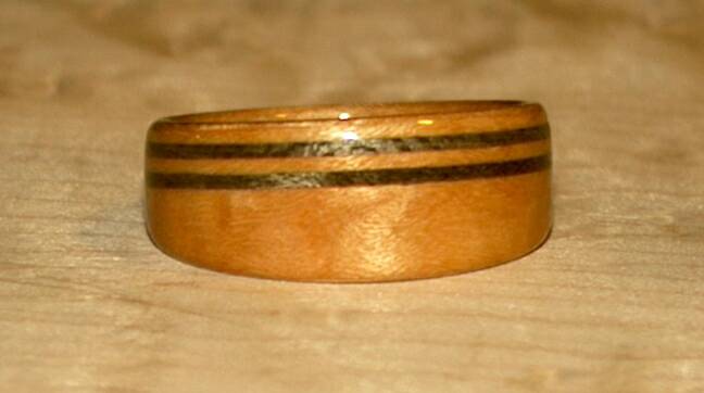 Birds Eye Maple Wood Ring & Greyed Maple