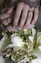 sabrina's and eric's wooden wedding rings, photo by Bob Meier