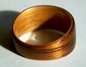 Koa and Juniper Wood Wedding Ring View 2