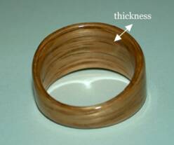 wood ring thickness