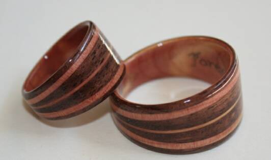 Black Walnut and Juniper heart wood rings 